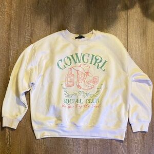 🌵 Cowgirl Social Club Cream Sweater 🍂 Forever 2021 fall 2024 Collection